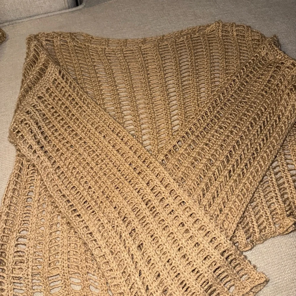 Klassy Network Crochet Coverup Top - Beige - Picture 4 of 4